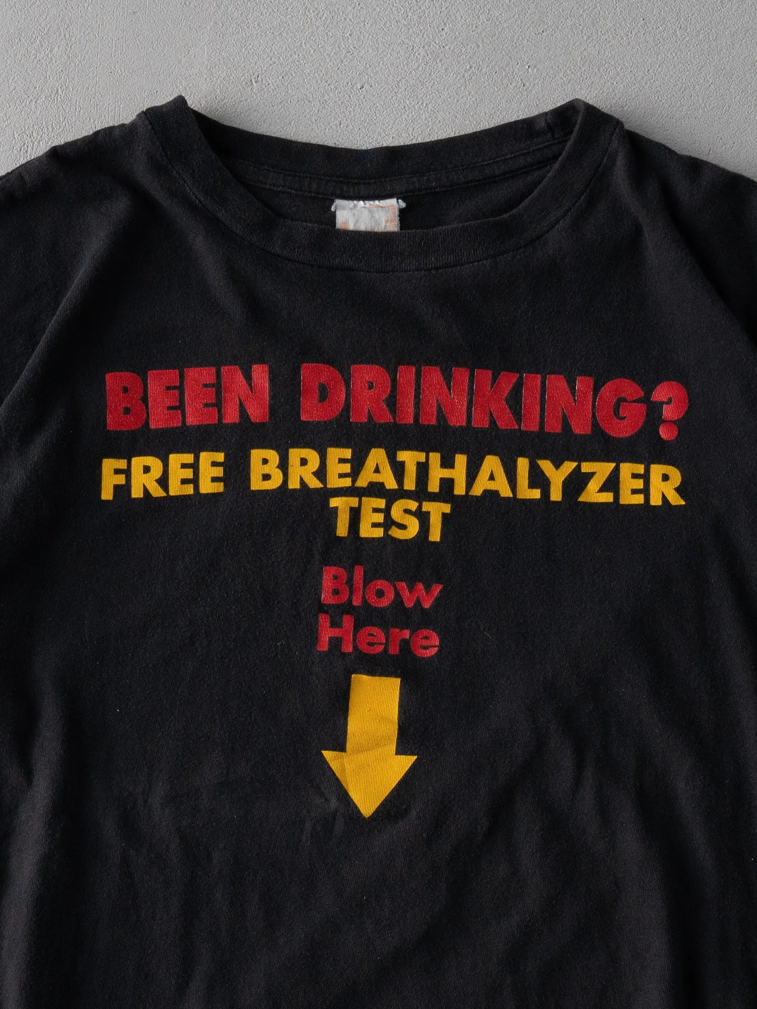 Vintage 80s Black "Been Drinking, Blow Here" Tee (M/L) sold by Rebalance Vintage product image thumbnail 2