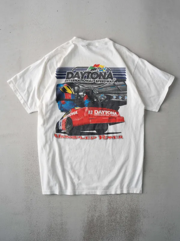 Vintage 90s White Daytona Speedway On The Fast Track Tee (M/L) sold by Rebalance Vintage