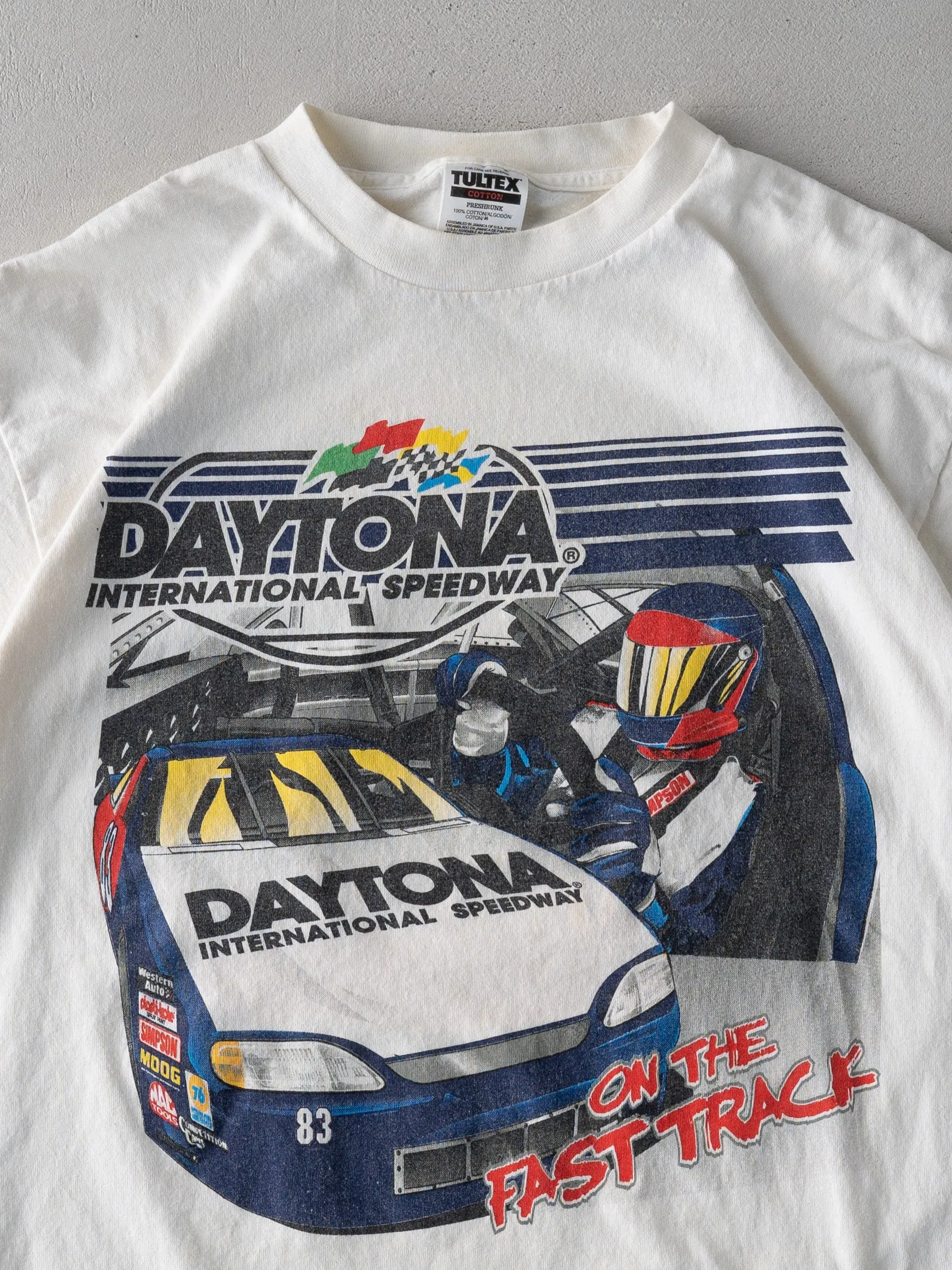 Vintage 90s White Daytona Speedway On The Fast Track Tee (M/L) sold by Rebalance Vintage product image thumbnail 4