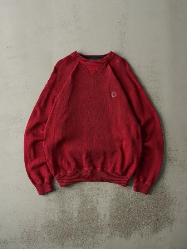 Vintage 90s Red Tommy Hilfiger Knit Pullover (L) sold by Rebalance Vintage