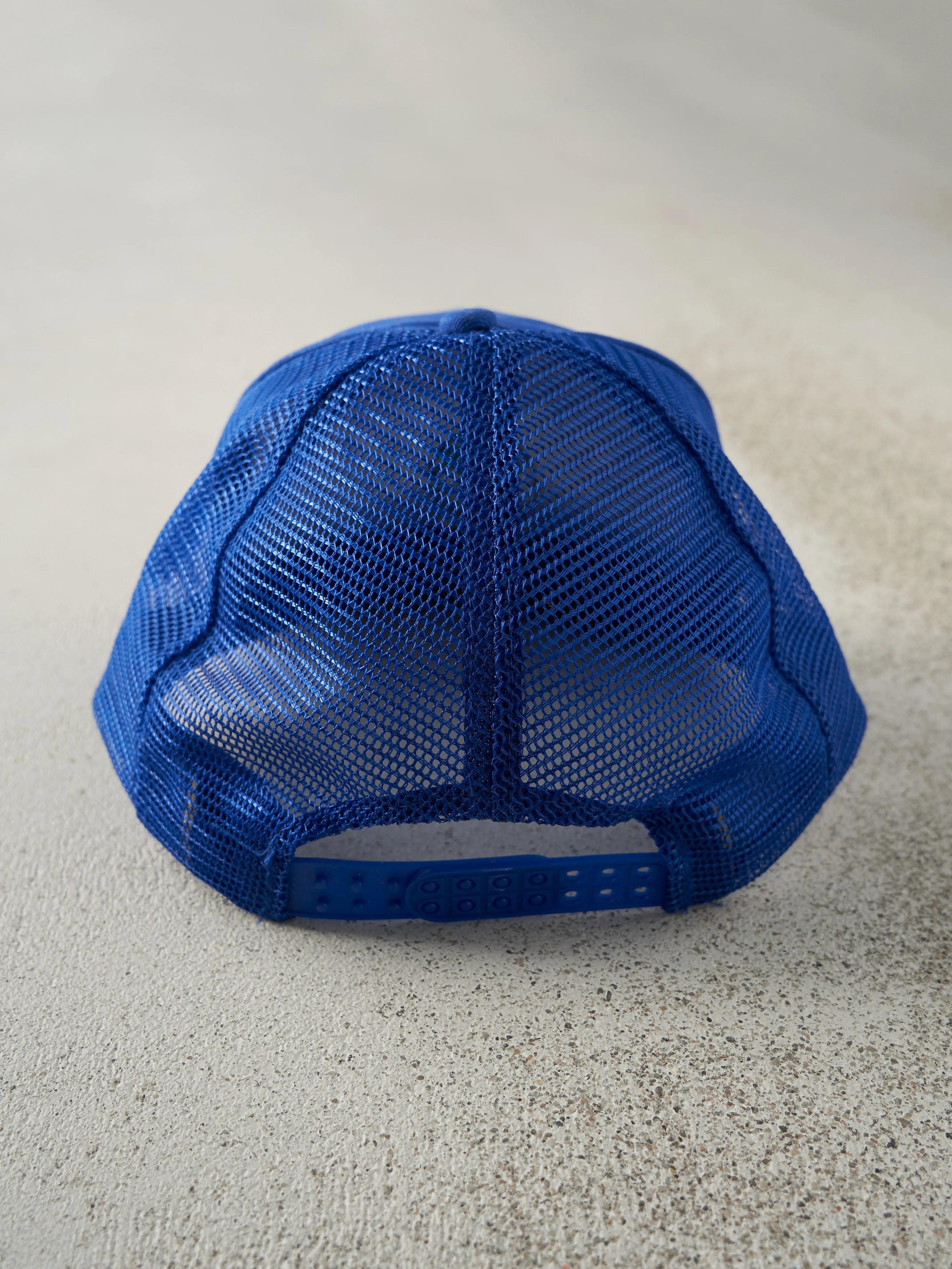 Vintage 80s Blue Embroidered Earth Club Trucker Hat sold by Rebalance Vintage product image thumbnail 3