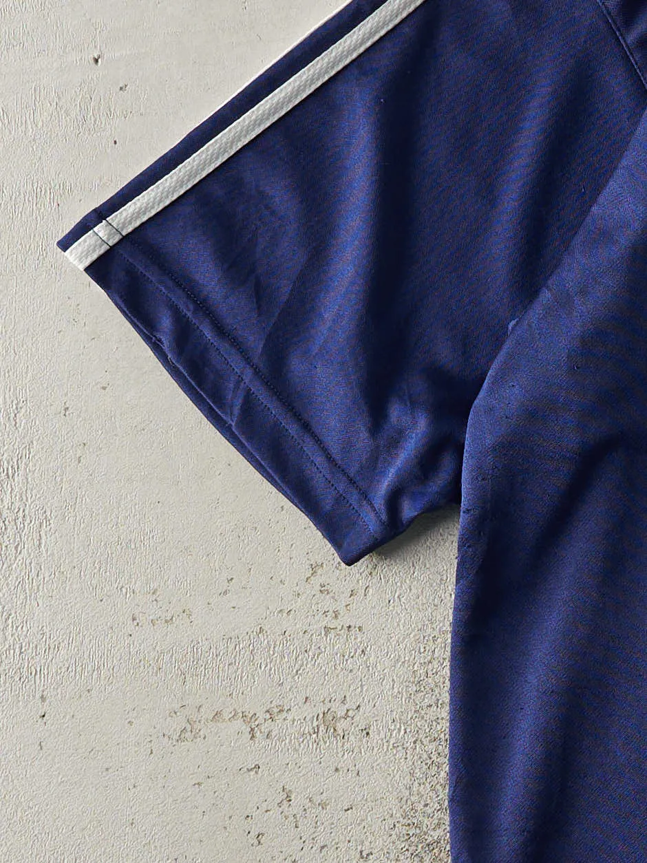 Vintage 90s Navy Blue Embroidered Adidas Soccer Jersey (M/L) sold by Rebalance Vintage product image thumbnail 3