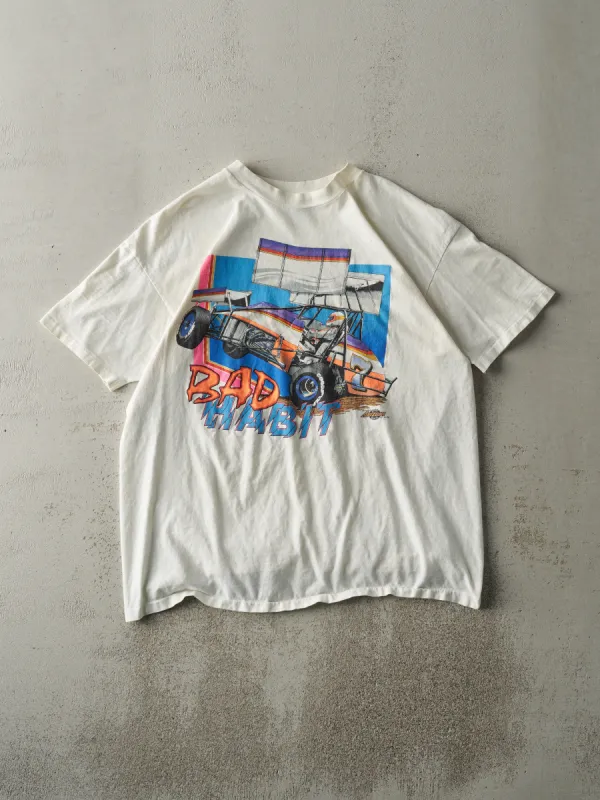 Vintage 90' White Bad Habit Racing Single Stitch Tee (M/L) sold by Rebalance Vintage