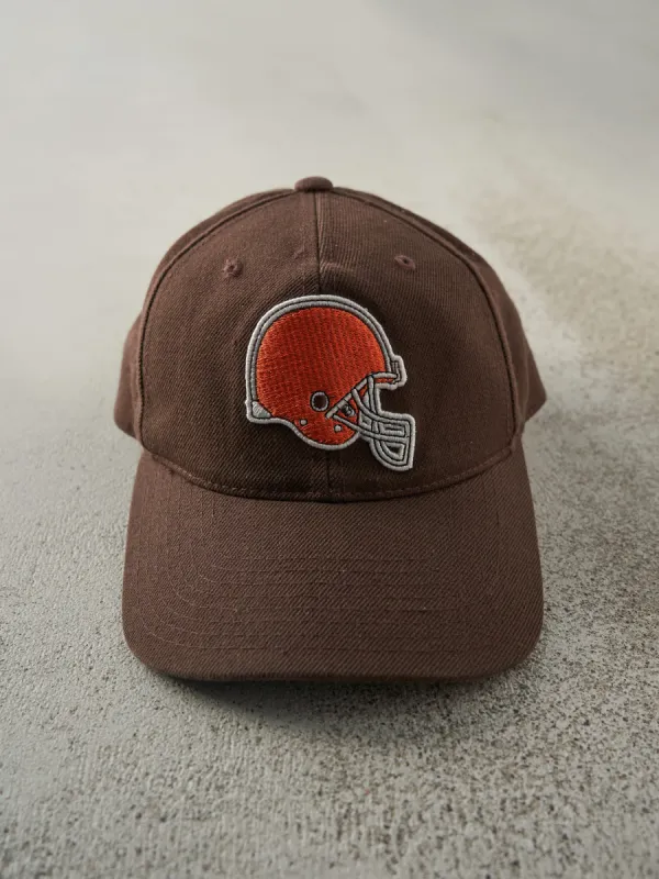 Vintage 90s Brown Embroidered Cleveland Browns NFL Snapback Hat sold by Rebalance Vintage