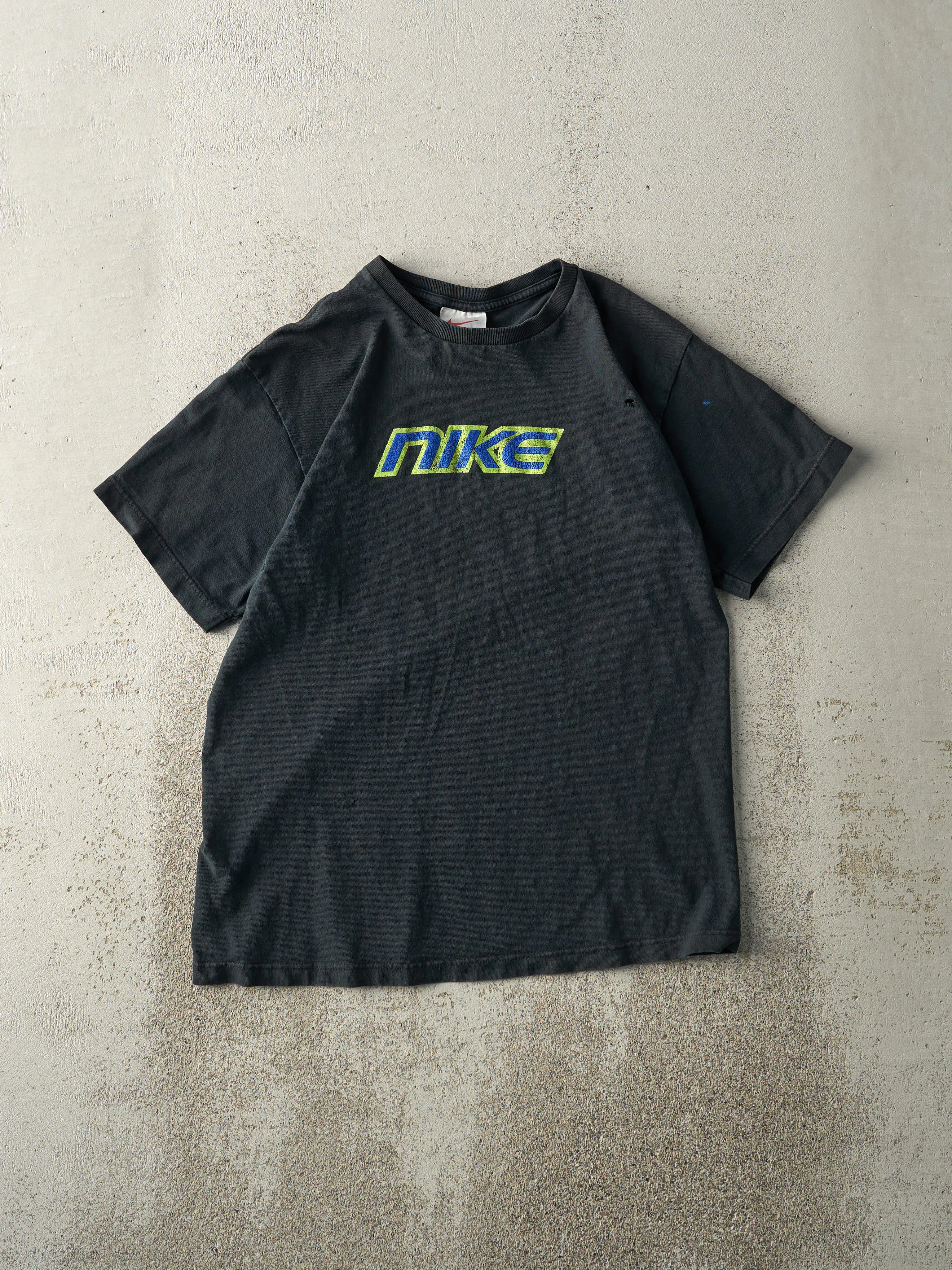 Vintage 90s Black Nike Logo Tee (S) sold by Rebalance Vintage