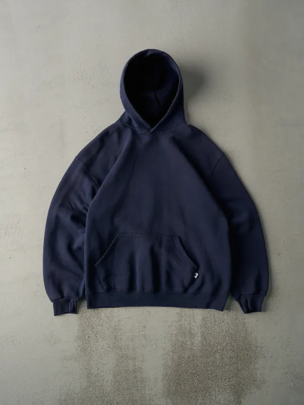 Vintage Y2K Navy Blue Russell Athletics Blank Hoodie (M) sold by Rebalance Vintage