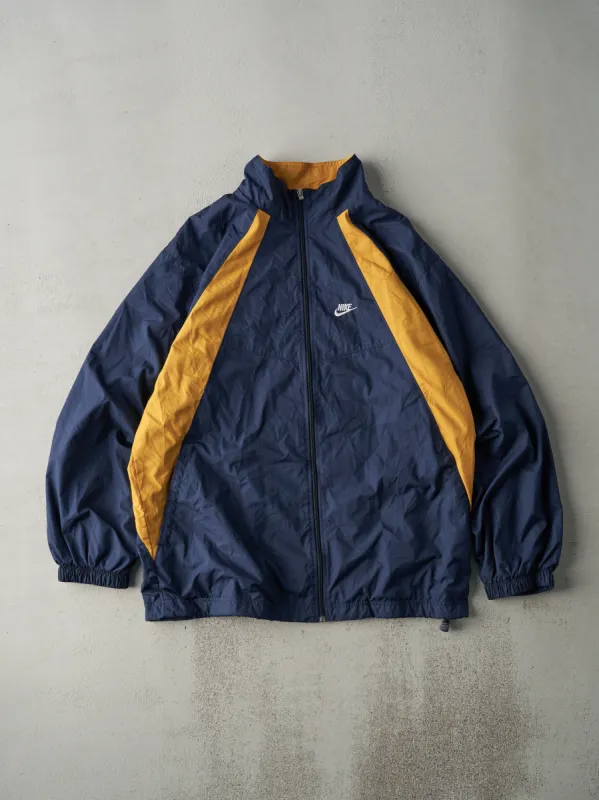 Vintage Y2K Navy Blue and Yellow Nike Wind Breaker (XL) sold by Rebalance Vintage