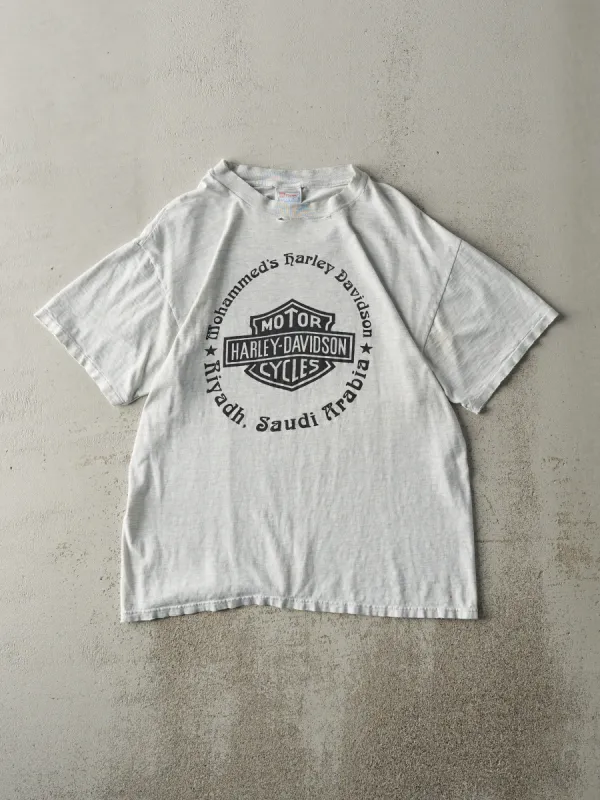Vintage 90s Heather Grey Saudi Arabia Harley Davidson Tee (M) sold by Rebalance Vintage