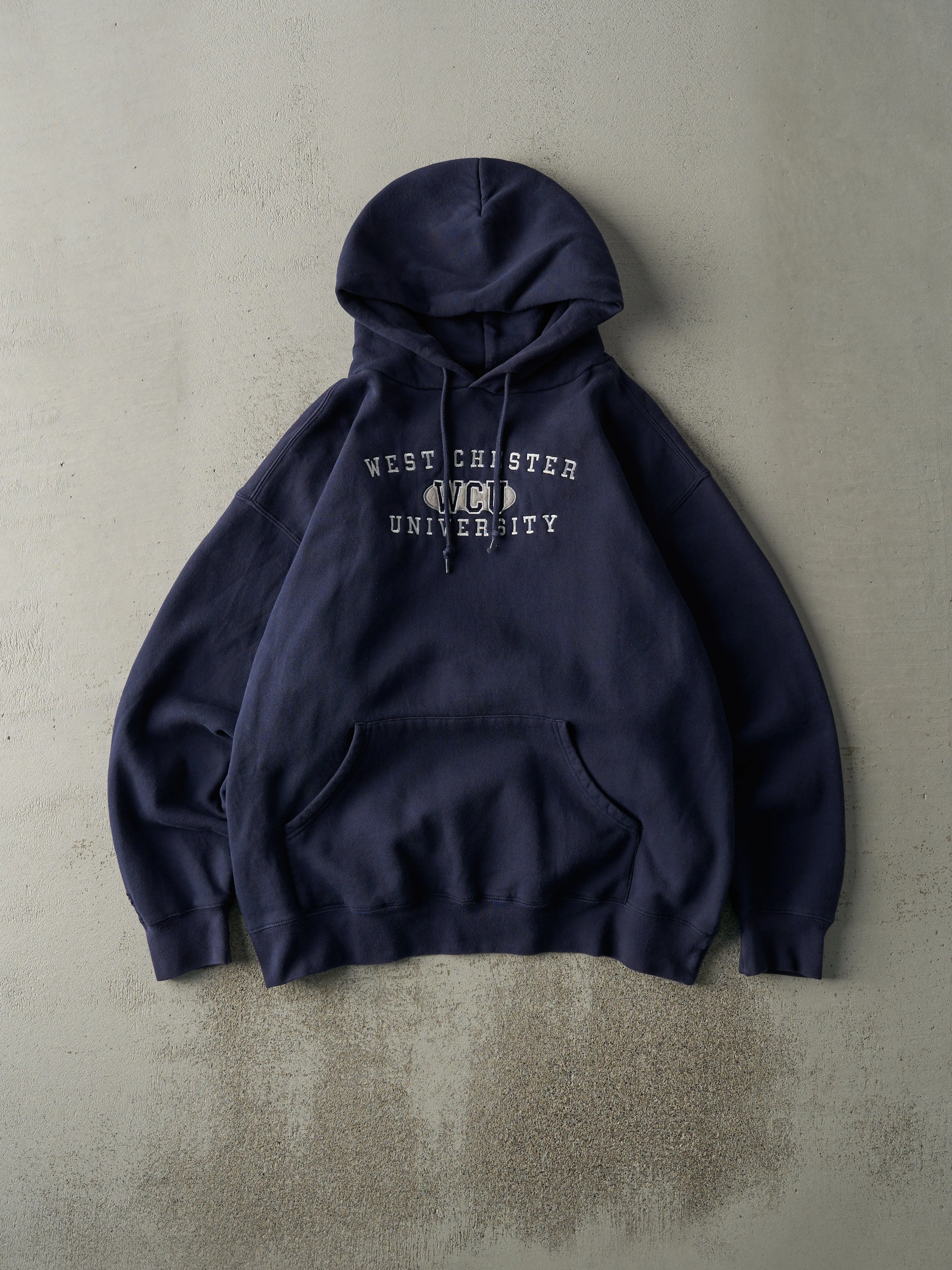 Vintage Y2K Navy Blue Embroidered West Chester University Hoodie (L) sold by Rebalance Vintage