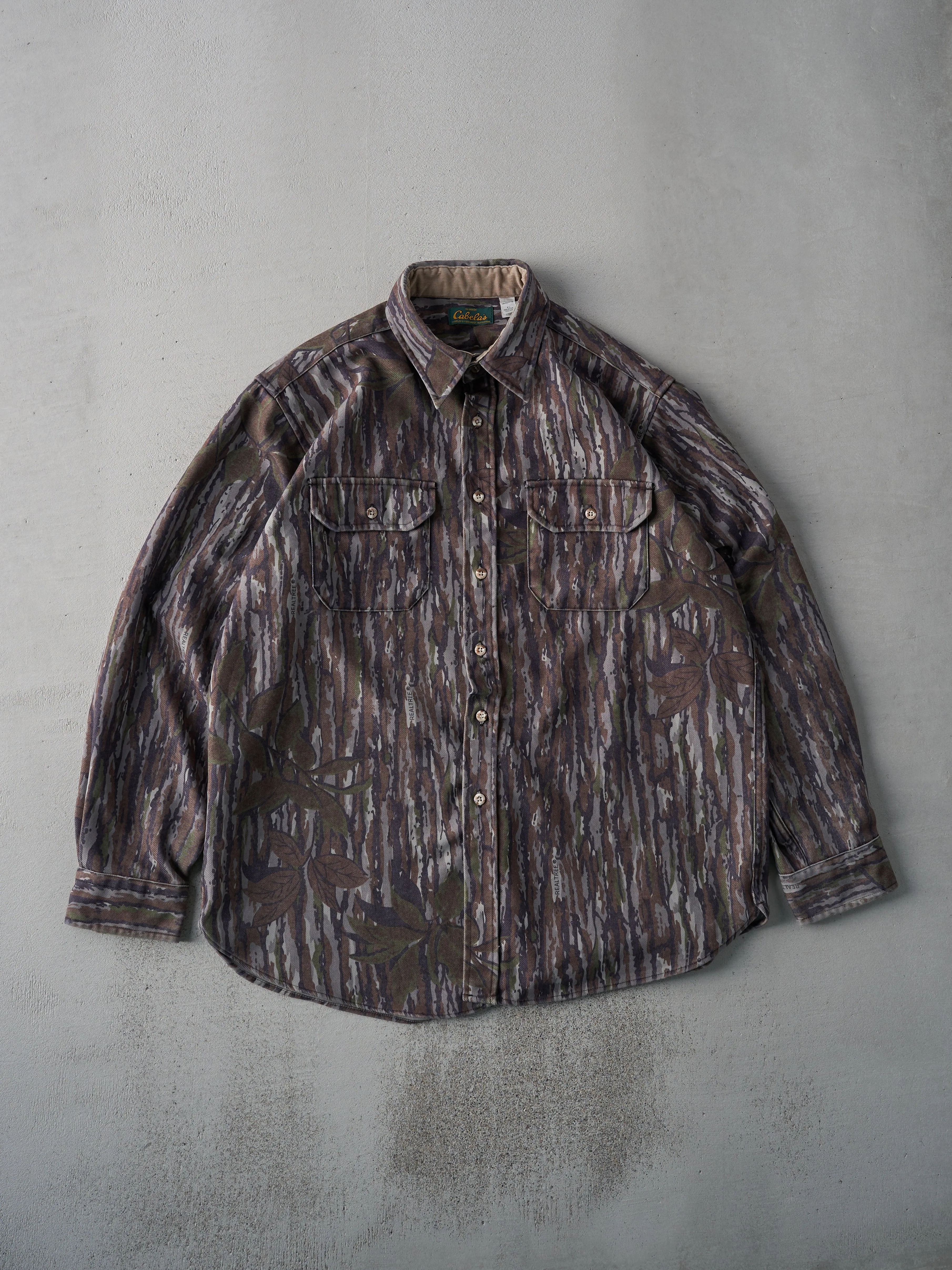 Vintage 90s Dark Green RealTree x Cabelas Button Up Shirt (XL) sold by Rebalance Vintage