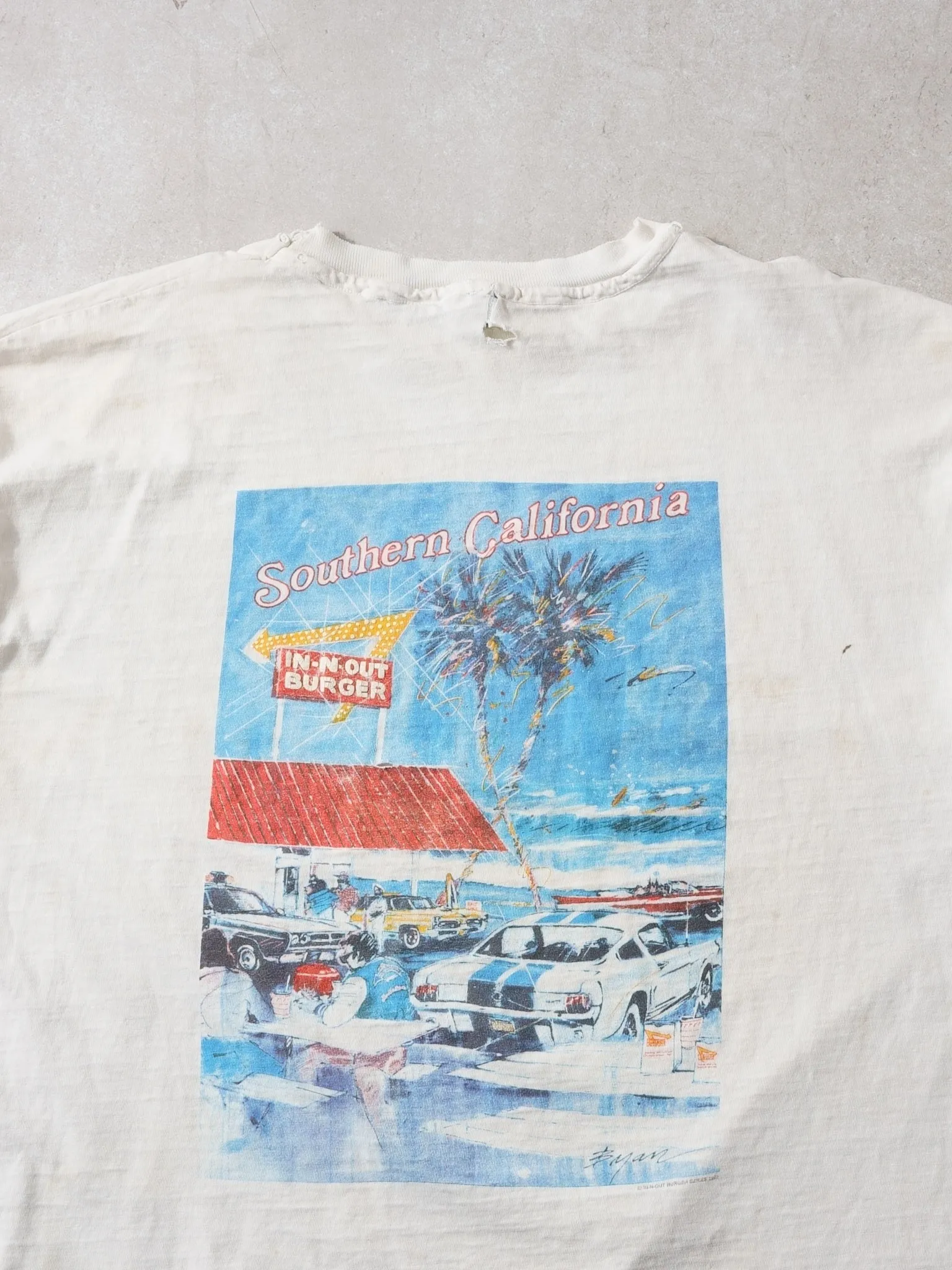Vintage 92' White In N Out Burger Southern California Hanes Graphic Tee (L/XL) sold by Rebalance Vintage product image thumbnail 4
