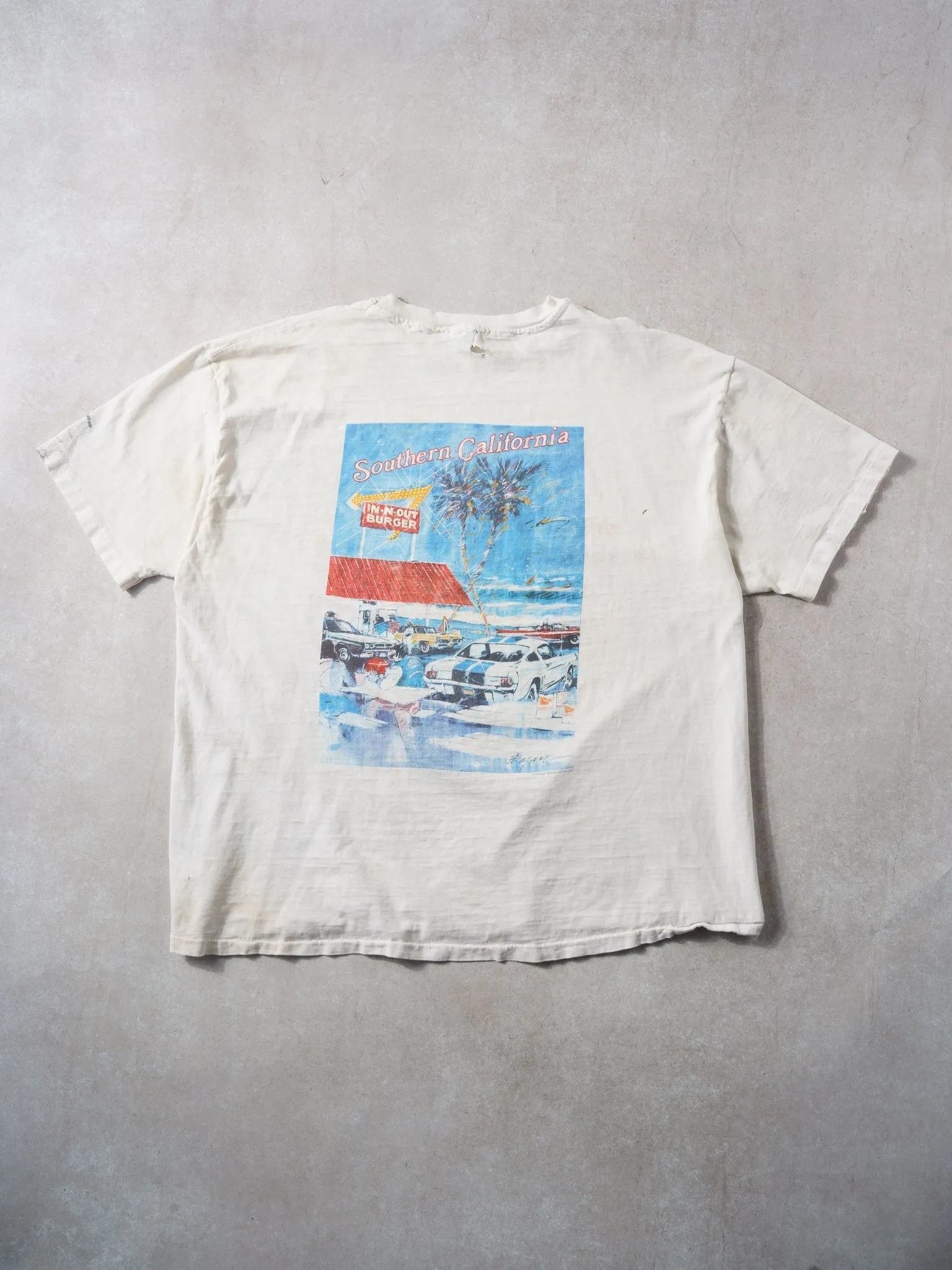 Vintage 92' White In N Out Burger Southern California Hanes Graphic Tee (L/XL) sold by Rebalance Vintage product image thumbnail 2