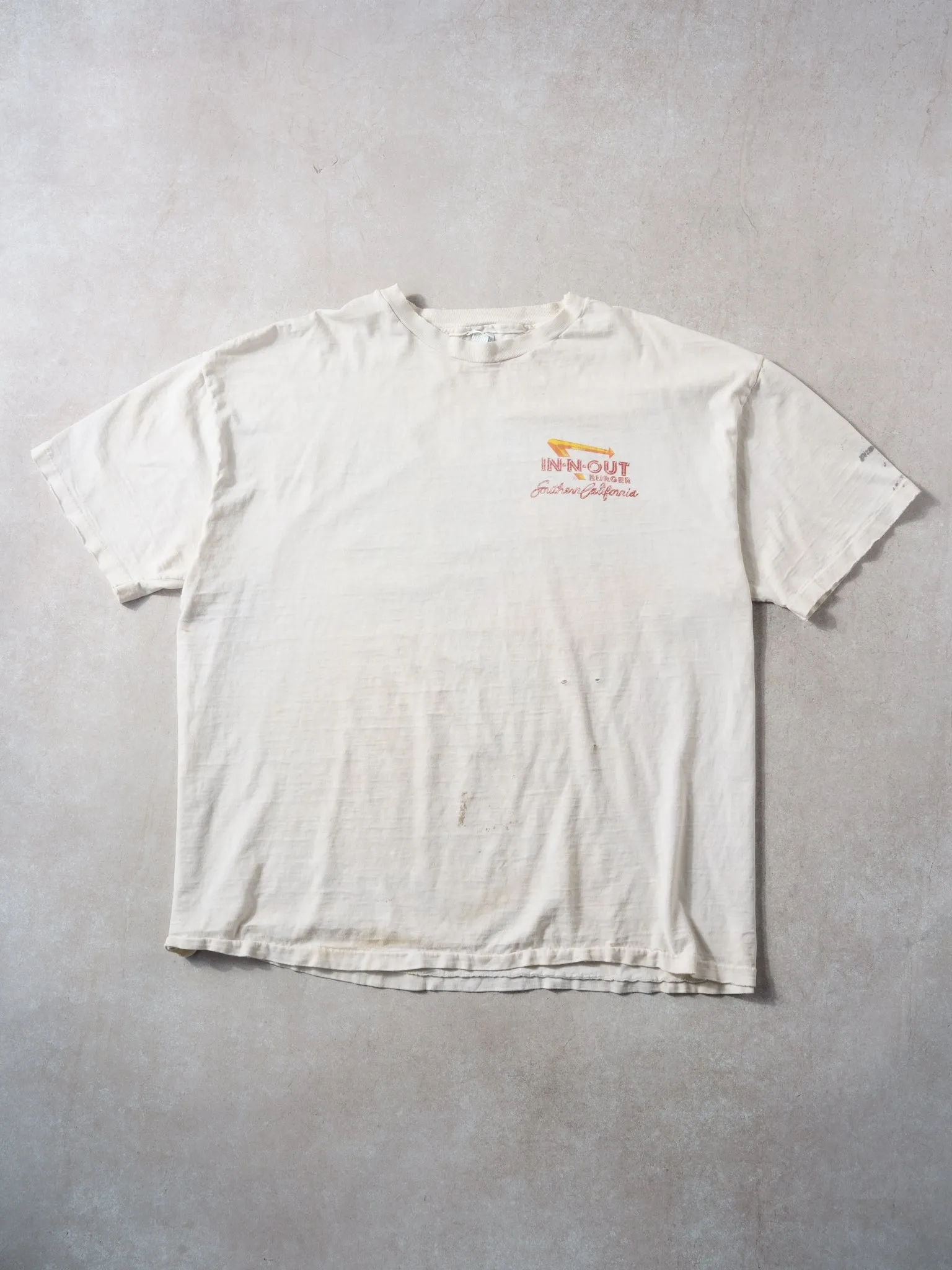 Vintage 92' White In N Out Burger Southern California Hanes Graphic Tee (L/XL) sold by Rebalance Vintage