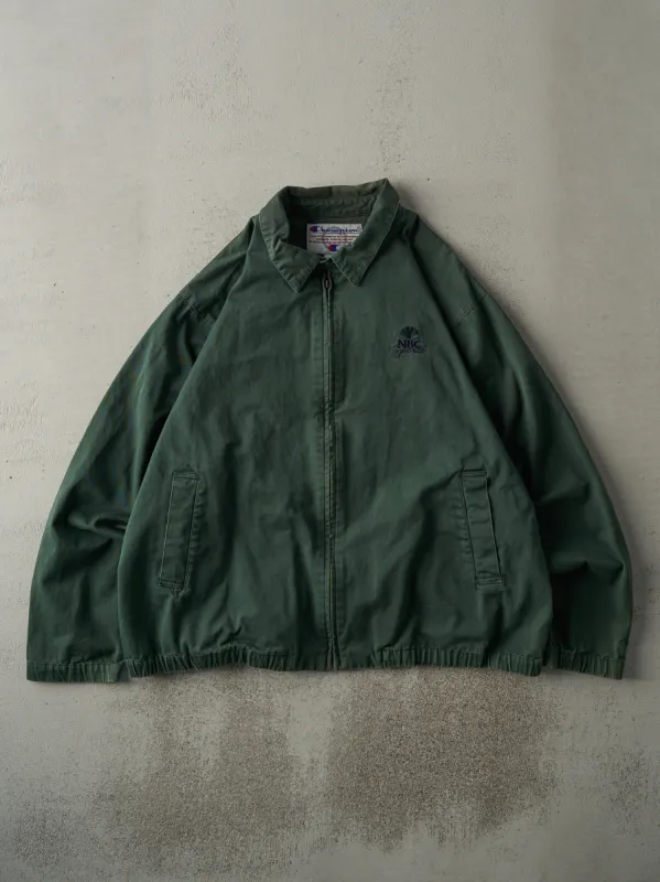 Vintage 80s Forest Green Embroidered NBC Sports Work Jacket (XL) sold by Rebalance Vintage