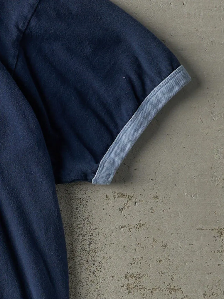 Vintage Y2K Navy Blue "Stupidity is Not A Crime.." Slogan Ringer Tee (S/M) sold by Rebalance Vintage product image thumbnail 3