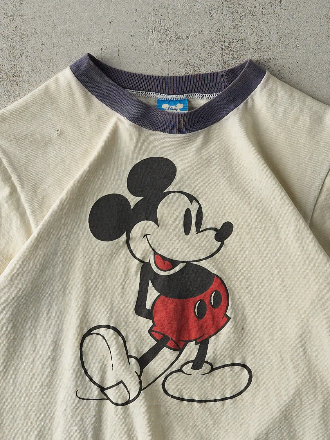 Vintage 90s Beige Mickey Mouse Ringer Tee (S) sold by Rebalance Vintage product image thumbnail 2