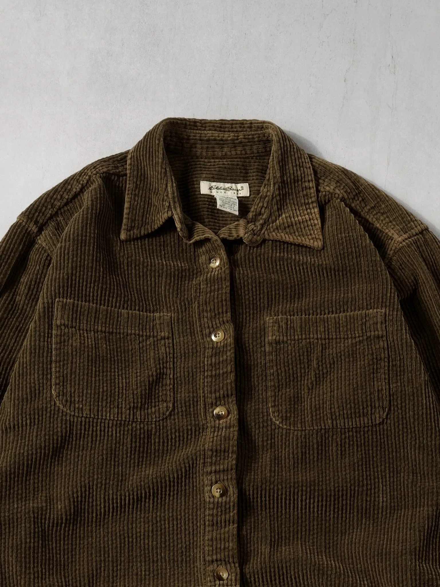 Vintage 90s Brown Corduroy Eddie Bauer Collared Button Up (S/M) sold by Rebalance Vintage product image thumbnail 2