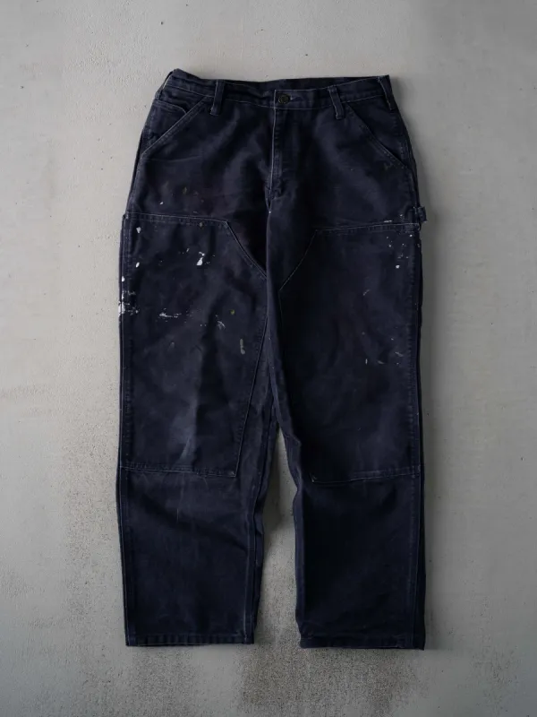Vintage Blue Dakota Paint Stained Double Knee Carpenter Pants (31 x 30) sold by Rebalance Vintage
