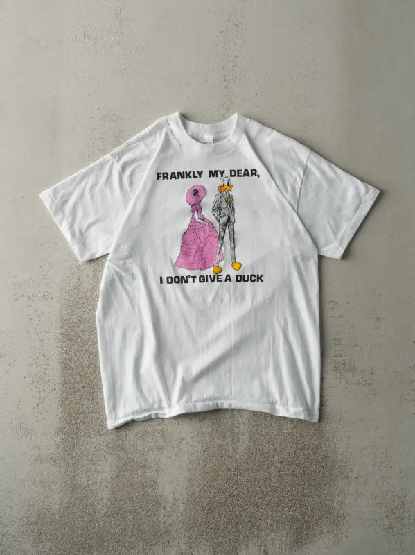 Vintage 90s White "I Don't Give A Duck" Single Stitch Tee (S/M) sold by Rebalance Vintage