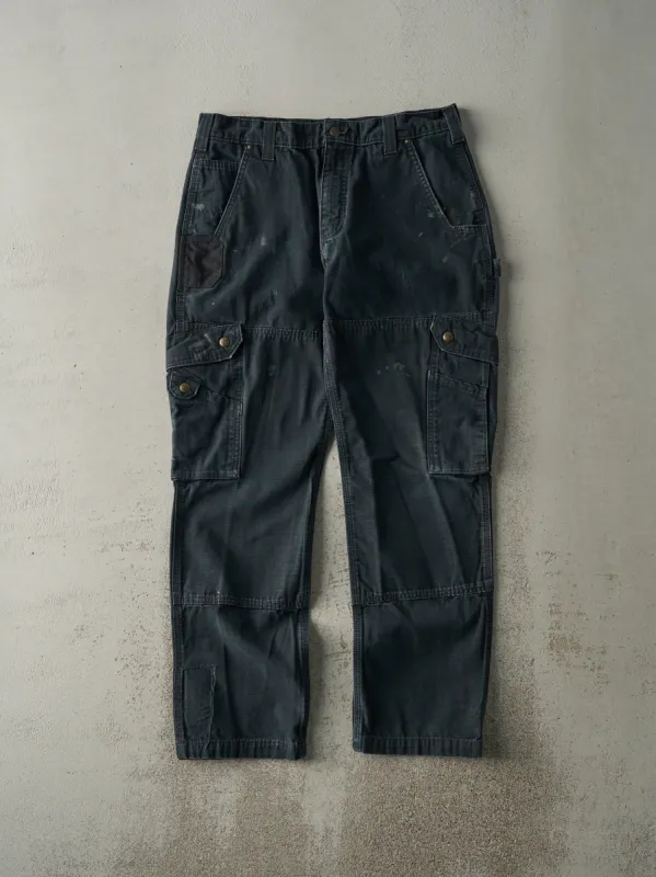 Vintage Y2K Black Carhartt Ripstop Double Knee Cargo Carpenter Pants (34x31) sold by Rebalance Vintage