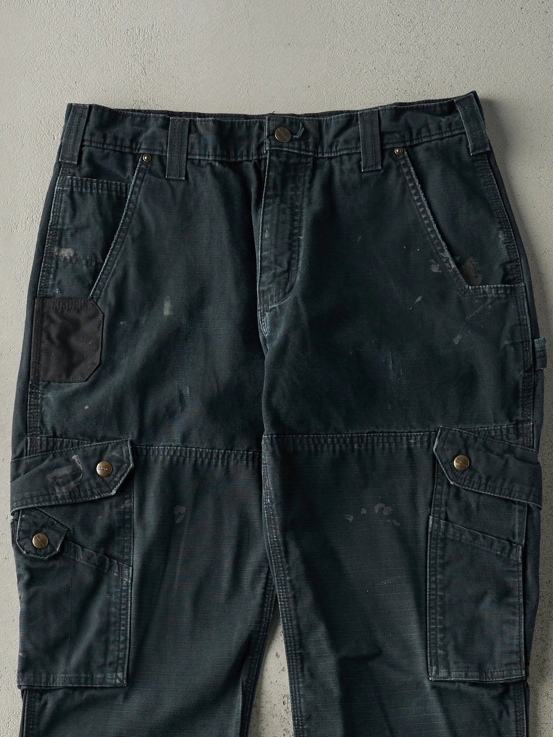 Vintage Y2K Black Carhartt Ripstop Double Knee Cargo Carpenter Pants (34x31) sold by Rebalance Vintage product image thumbnail 4