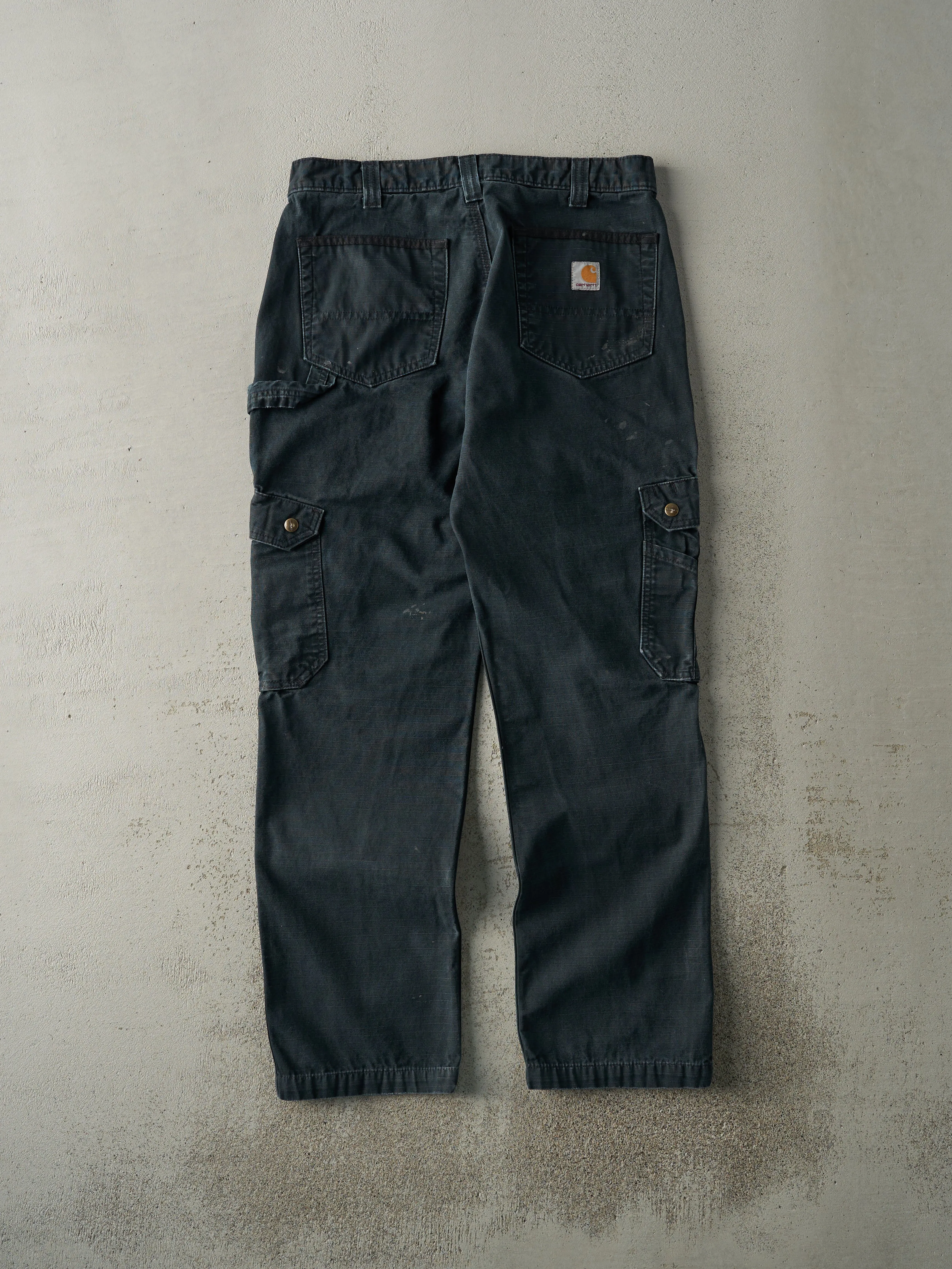 Vintage Y2K Black Carhartt Ripstop Double Knee Cargo Carpenter Pants (34x31) sold by Rebalance Vintage product image thumbnail 3