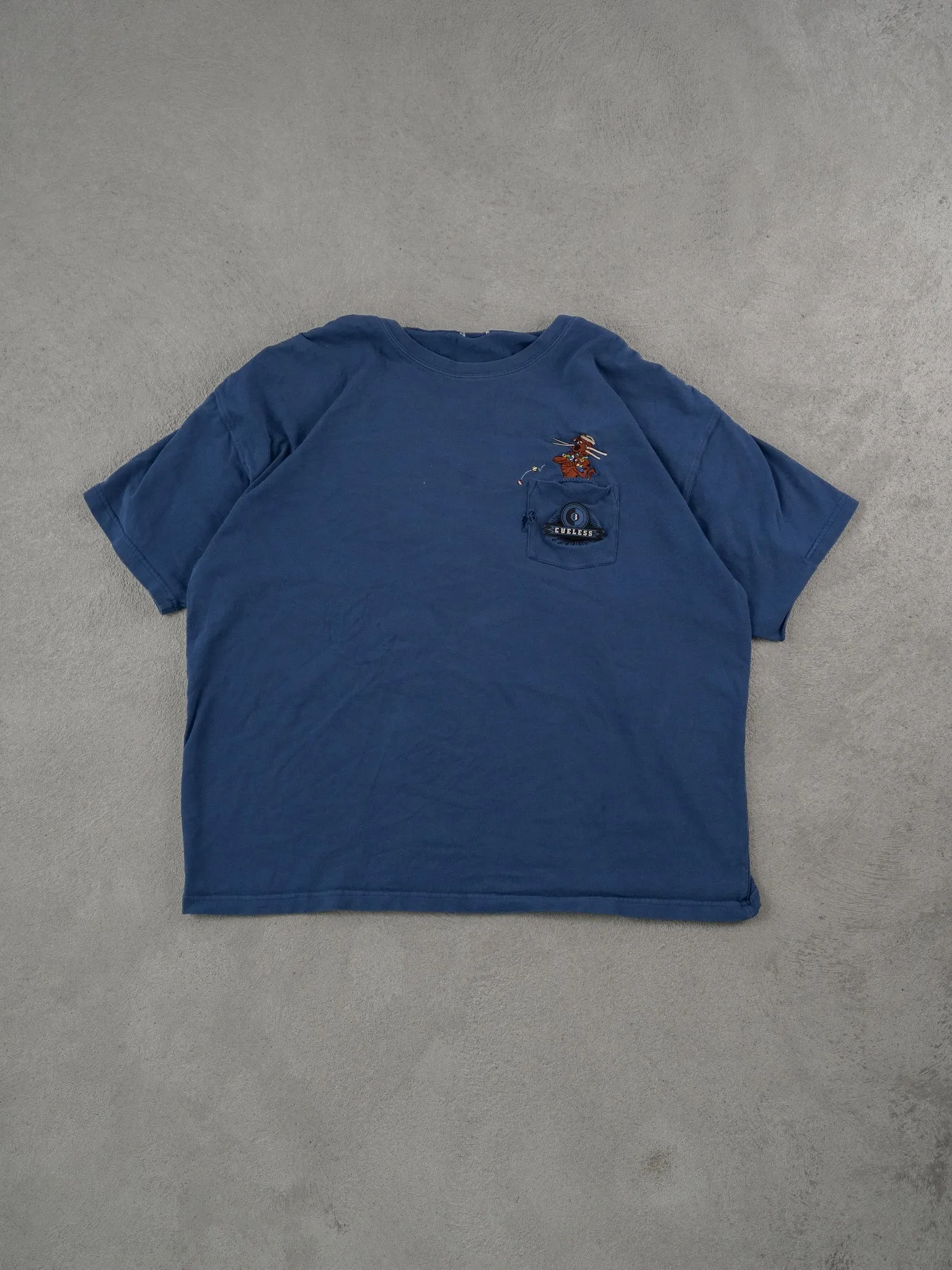 Vintage 90s Blue Scooby Do Embroidereed Pocket Tee (L) sold by Rebalance Vintage