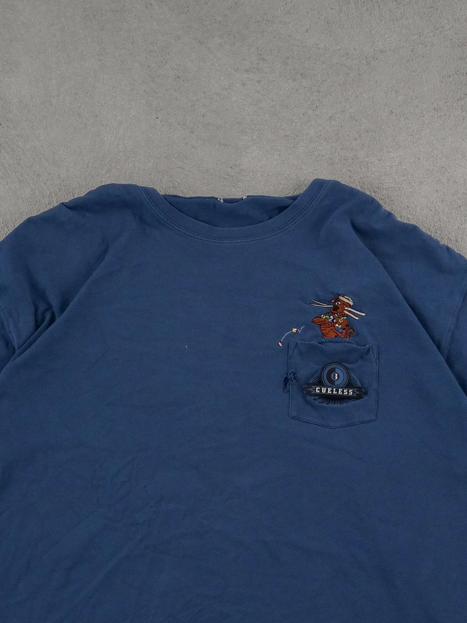 Vintage 90s Blue Scooby Do Embroidereed Pocket Tee (L) sold by Rebalance Vintage product image thumbnail 2
