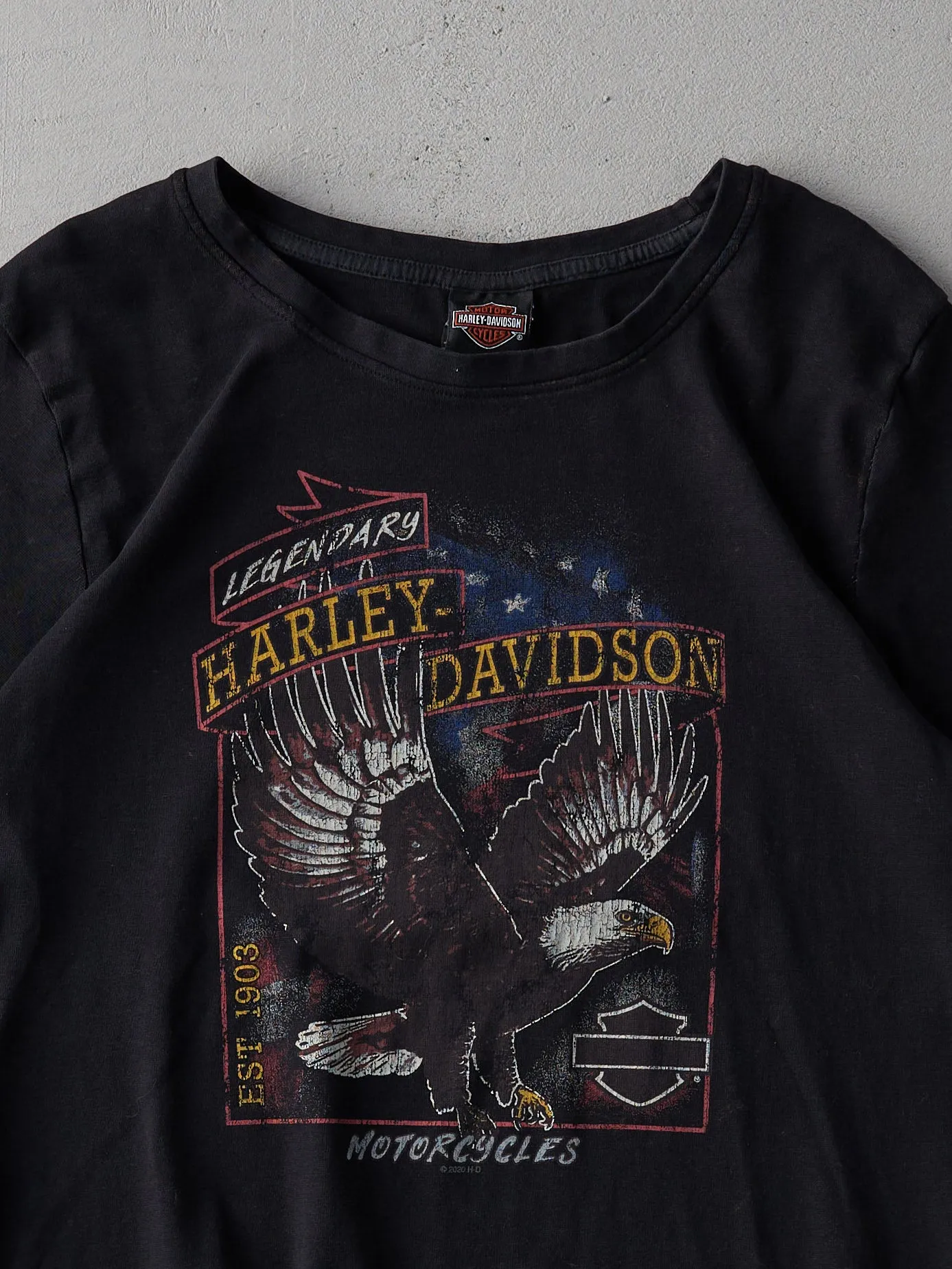 Faded Black Olympia Washington Harley Davidson Tee (M) sold by Rebalance Vintage product image thumbnail 3