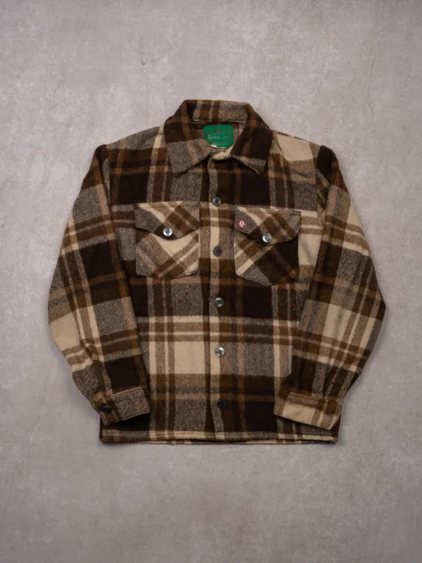 Vintage 70s Brown + Beige Lumber Jac Plaid Jacket (XS/S) sold by Rebalance Vintage