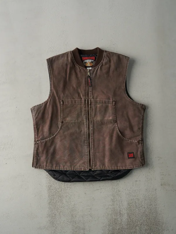 Vintage 90s Faded Brown Tough Duck Work Vest (L) sold by Rebalance Vintage