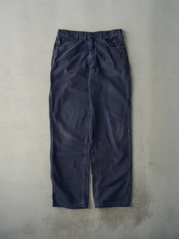 Vintage Y2K Navy Blue Carhartt Fire Resistant Work Pants (34x34) sold by Rebalance Vintage