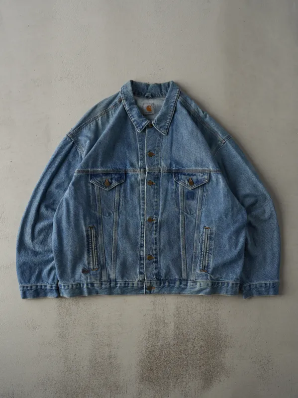 Vintage 90s Light Wash Carhartt Denim Jacket (XXL) sold by Rebalance Vintage