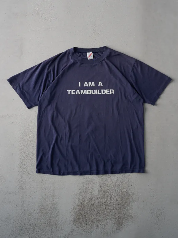 Vintage 90s Navy "I Am A Teambuilder" Tee (L) sold by Rebalance Vintage