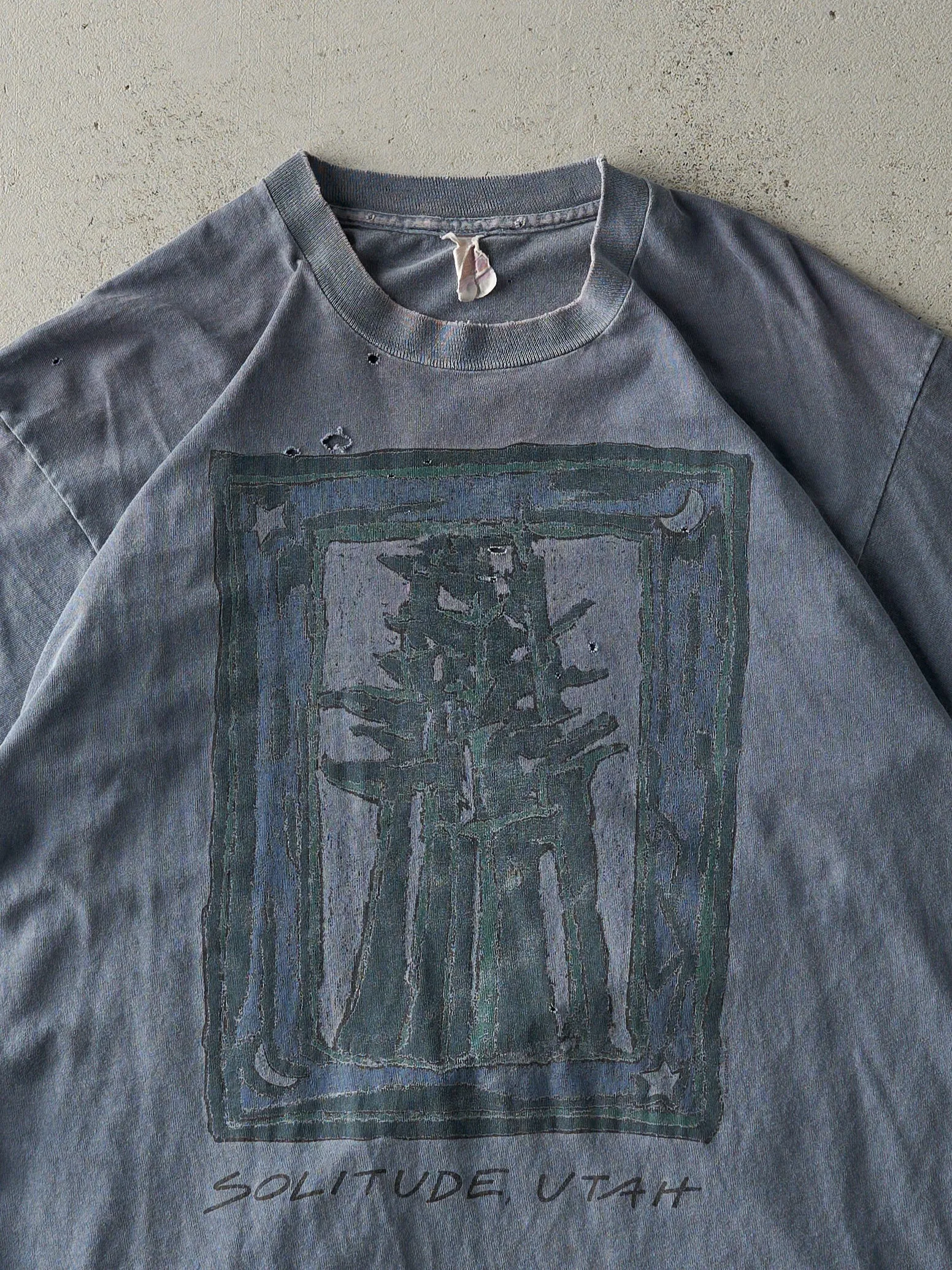 Vintage 90s Washed Navy Blue Solitude Utah Single Stitch Tee (M) sold by Rebalance Vintage product image thumbnail 2