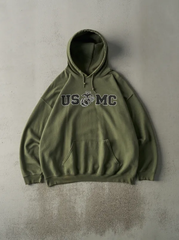 Vintage 90s Olive Green USMC Hoodie (XL) sold by Rebalance Vintage
