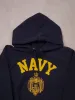 Vintage 90s Blue US Navy Academy Emblem Hoodie (M) sold by Rebalance Vintage