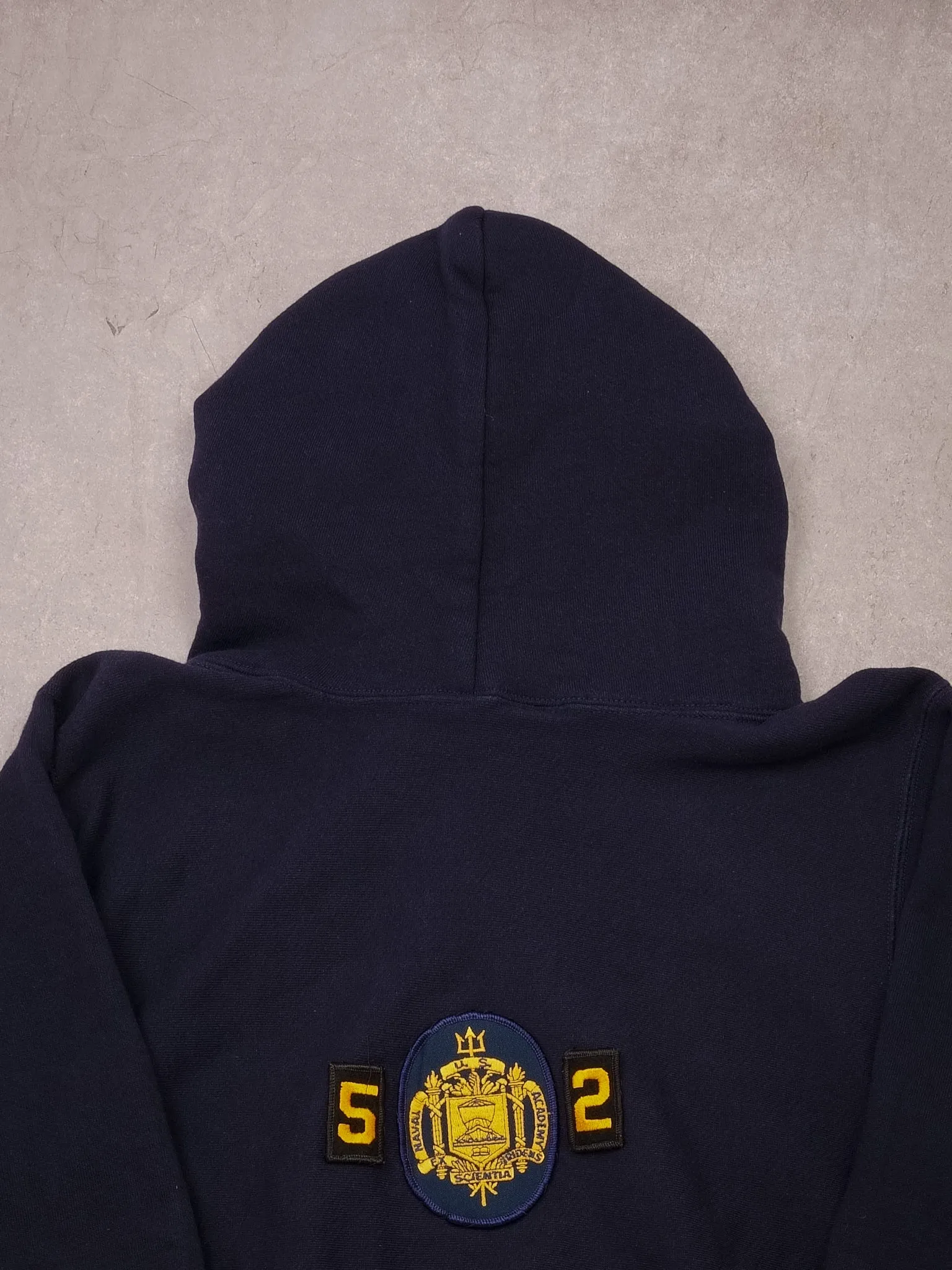 Vintage 90s Blue US Navy Academy Emblem Hoodie (M) sold by Rebalance Vintage product image thumbnail 5