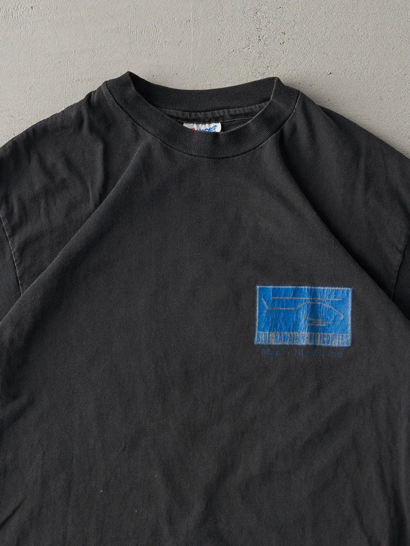 Vintage 90s Black Blue Hawaiian Helicopters Single Stitch Tee (S) sold by Rebalance Vintage product image thumbnail 3