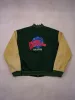 Vintage 90s Pine Green and Cream San Antonio Dragons Planet Hollywood Varsity Jacket (XL) sold by Rebalance Vintage