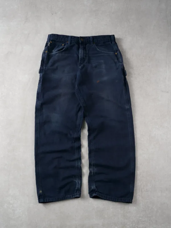 Vintage 90s Navy Blue Carhartt Loose Fit Carpenter Pants (32x30) sold by Rebalance Vintage