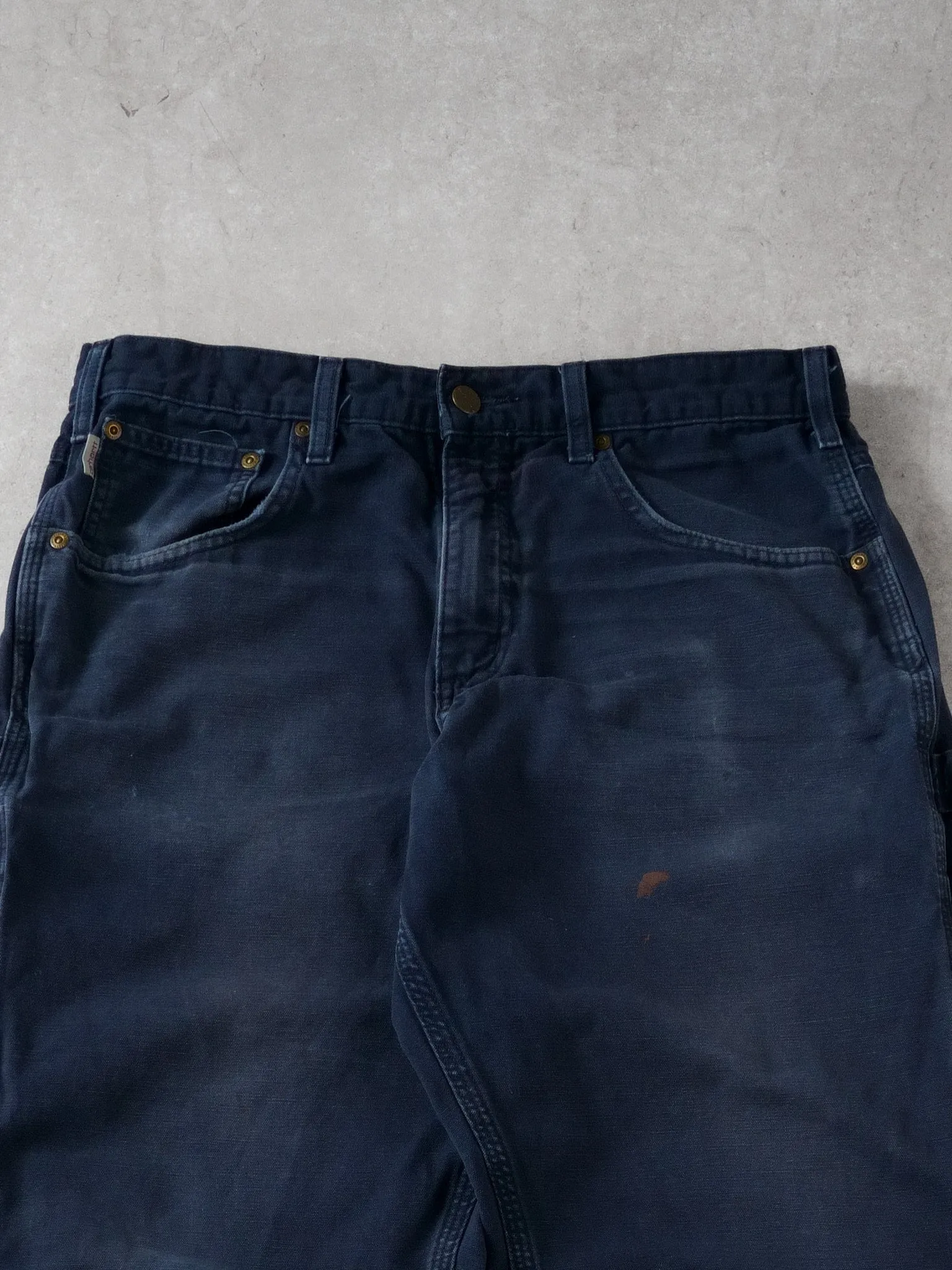 Vintage 90s Navy Blue Carhartt Loose Fit Carpenter Pants (32x30) sold by Rebalance Vintage product image thumbnail 3