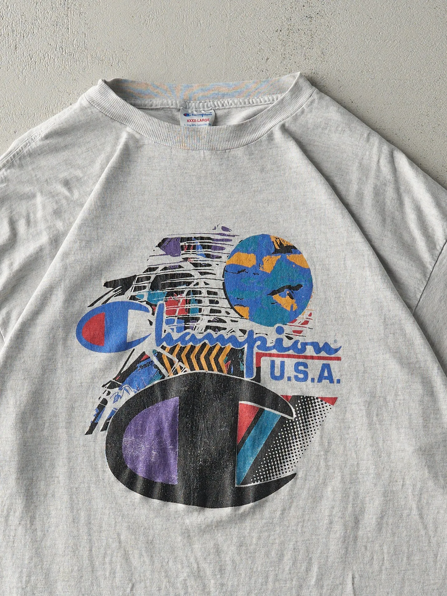 Vintage 90s Heather Grey Champion Single Stitch Tee (XL/XXL) sold by Rebalance Vintage product image thumbnail 2