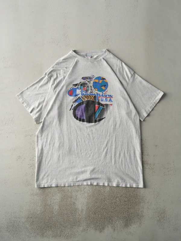 Vintage 90s Heather Grey Champion Single Stitch Tee (XL/XXL) sold by Rebalance Vintage