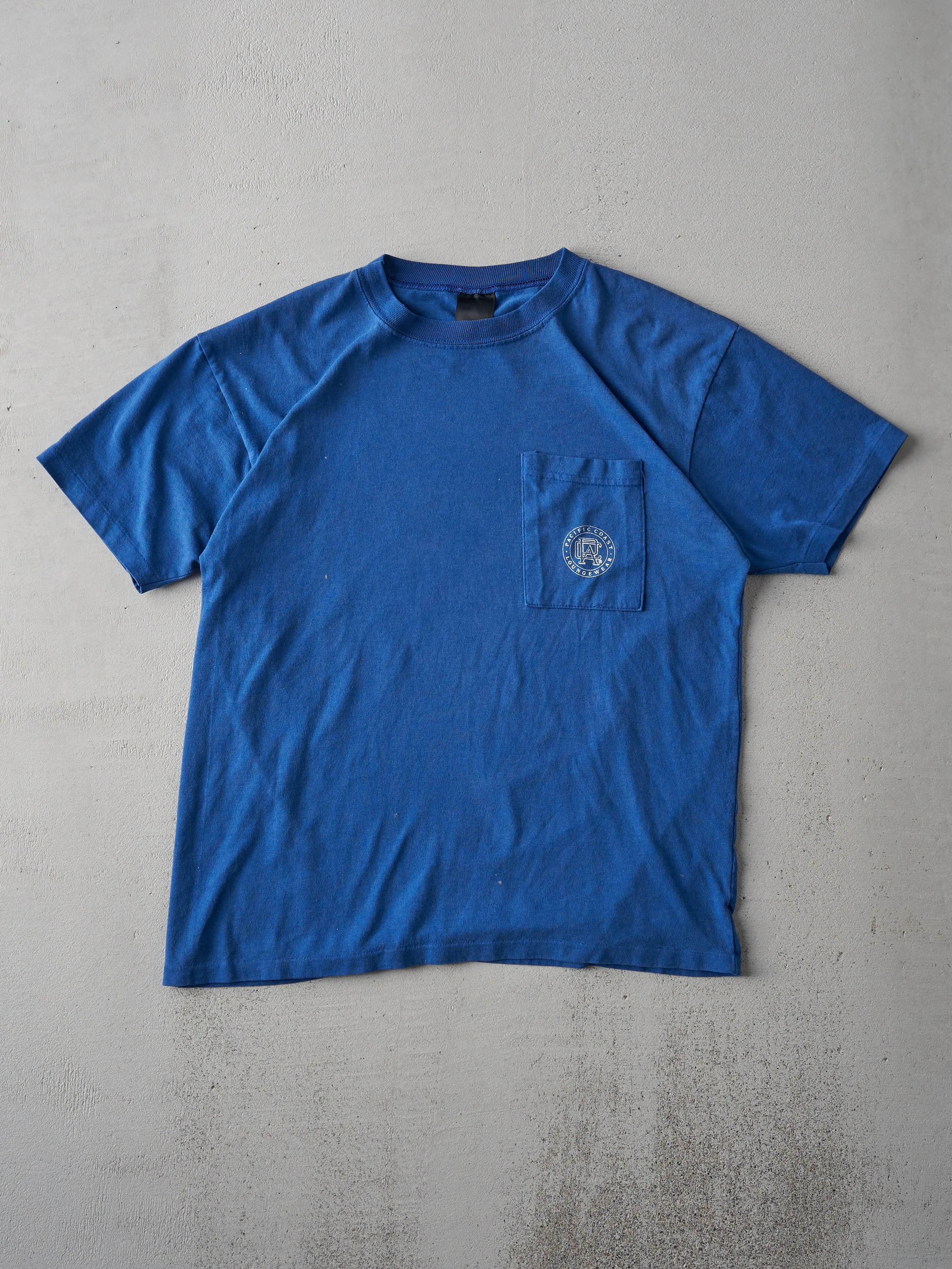 Vintage 90s Royal Blue Pacific Coast Loungewear Single Stitch Tee (M) sold by Rebalance Vintage