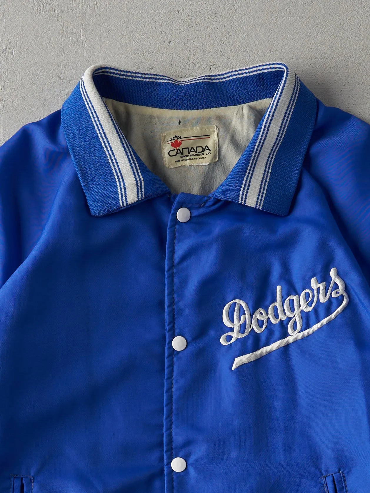 Vintage 80s Blue LA Dodgers Nylon Bomber Jacket (M) sold by Rebalance Vintage product image thumbnail 2