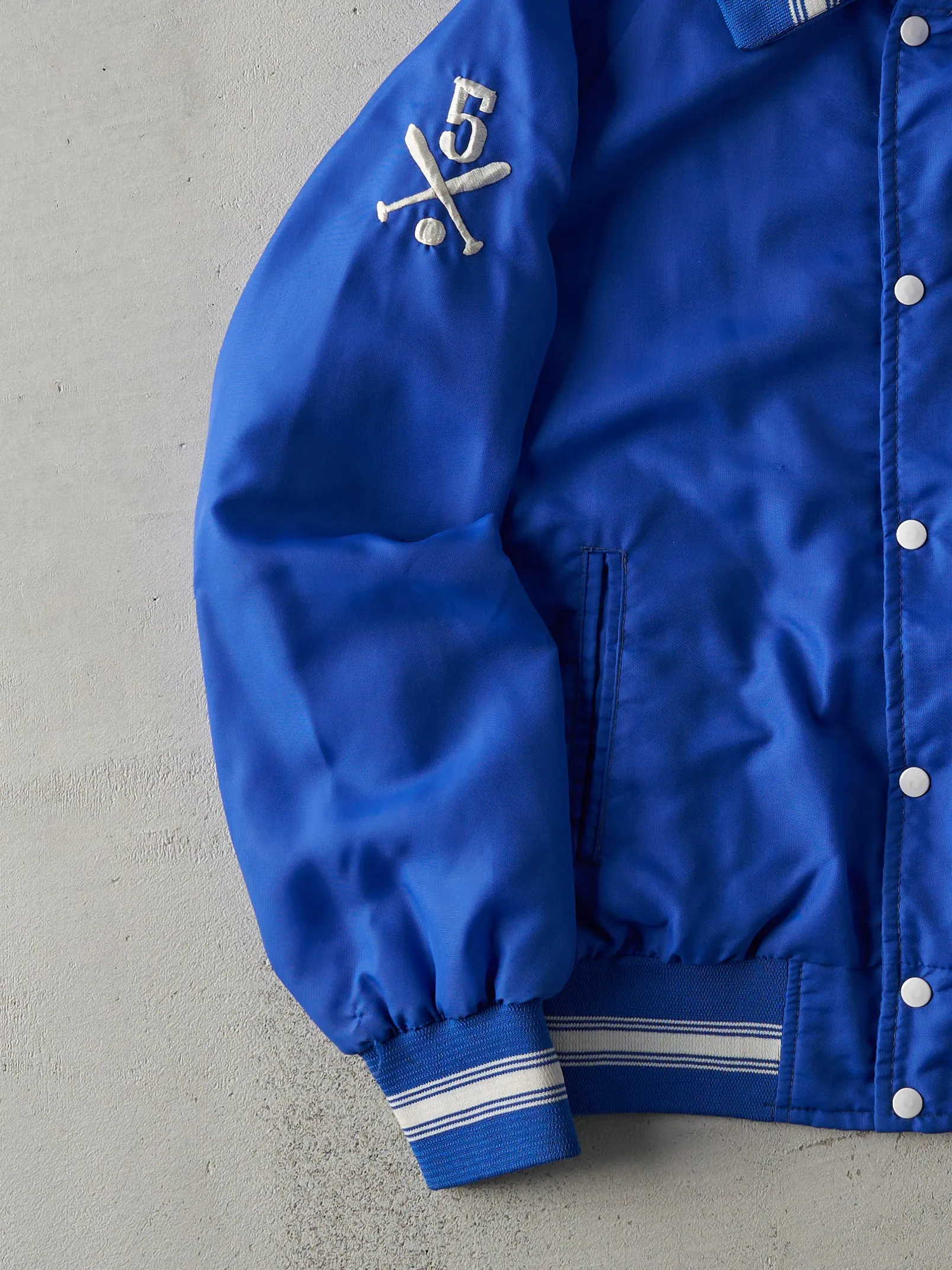 Vintage 80s Blue LA Dodgers Nylon Bomber Jacket (M) sold by Rebalance Vintage product image thumbnail 4