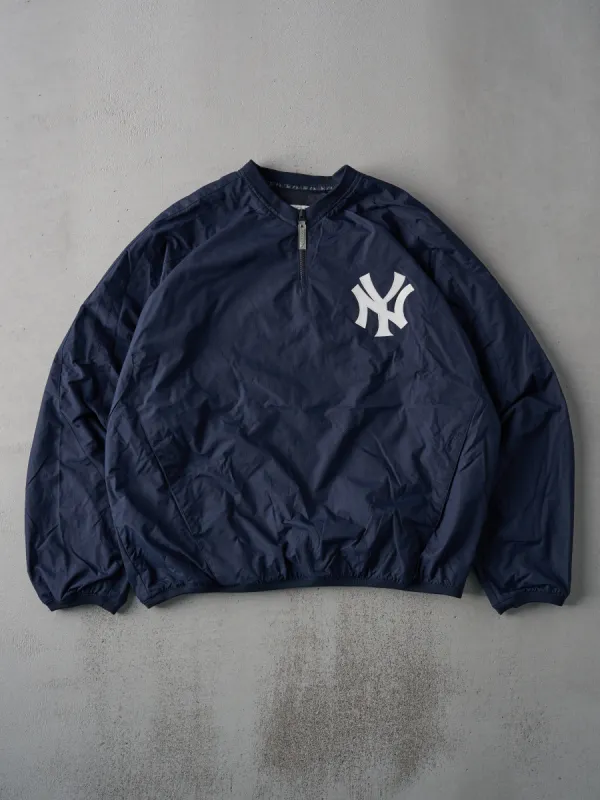 Vintage 90s Navy Blue New York Yankees Wind Breaker Coaches Jacket (XL/XXL) sold by Rebalance Vintage