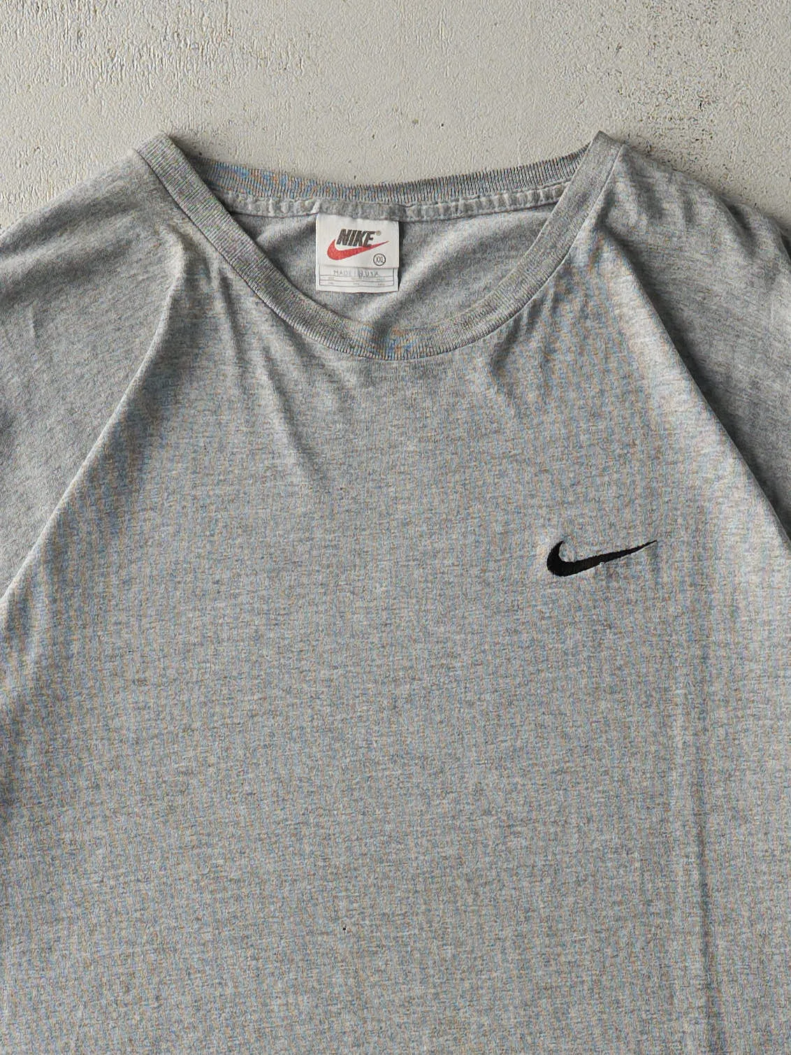 Vintage 90s Grey Nike Swoosh Embroidered Tee (XXL) sold by Rebalance Vintage product image thumbnail 2