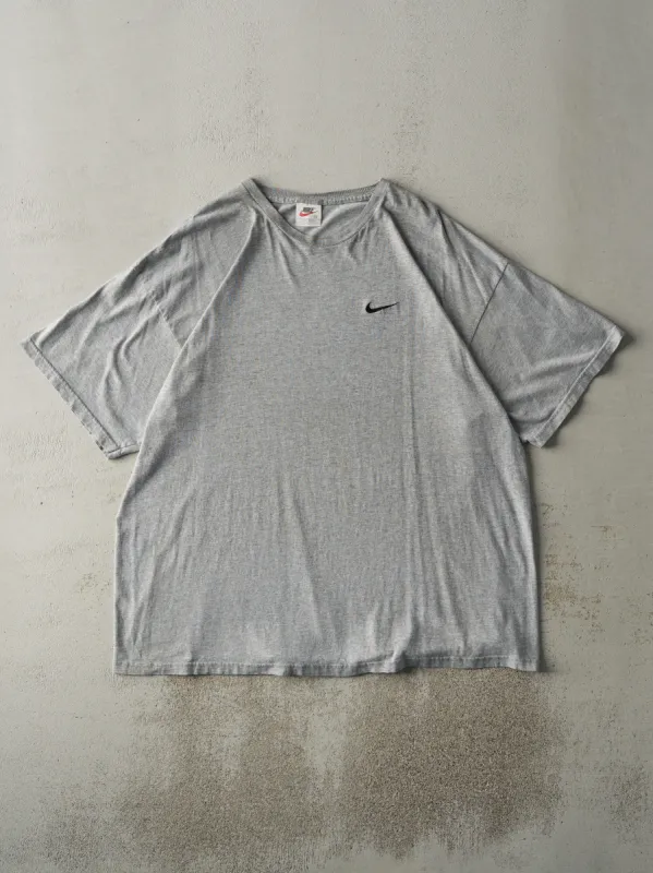 Vintage 90s Grey Nike Swoosh Embroidered Tee (XXL) sold by Rebalance Vintage
